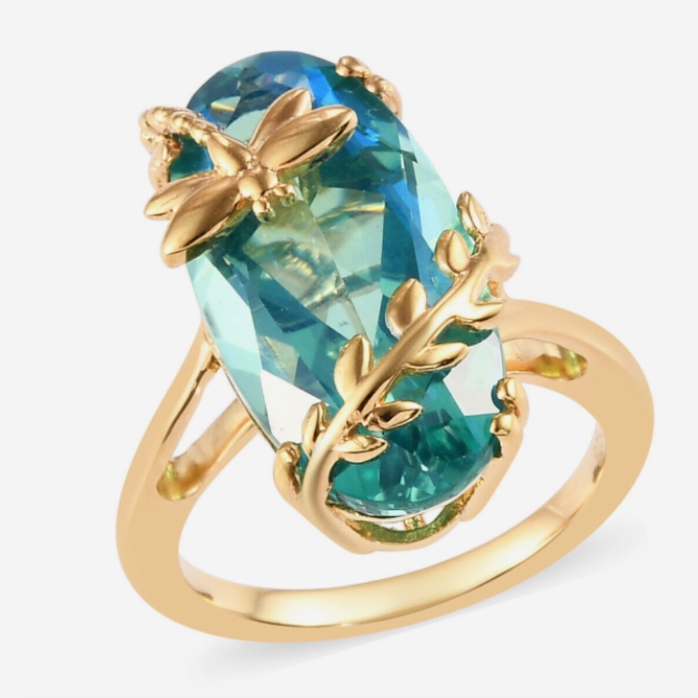 GP Trionfo Italian Garden PeacockCollection 8.75 ctw Dragonfly Ring Size 8